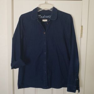 Madewell denim button up top